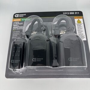 Commercial Electric Indoor/Outdoor 2-Outlet Wall Adaptors with Remotes (4-Pack)